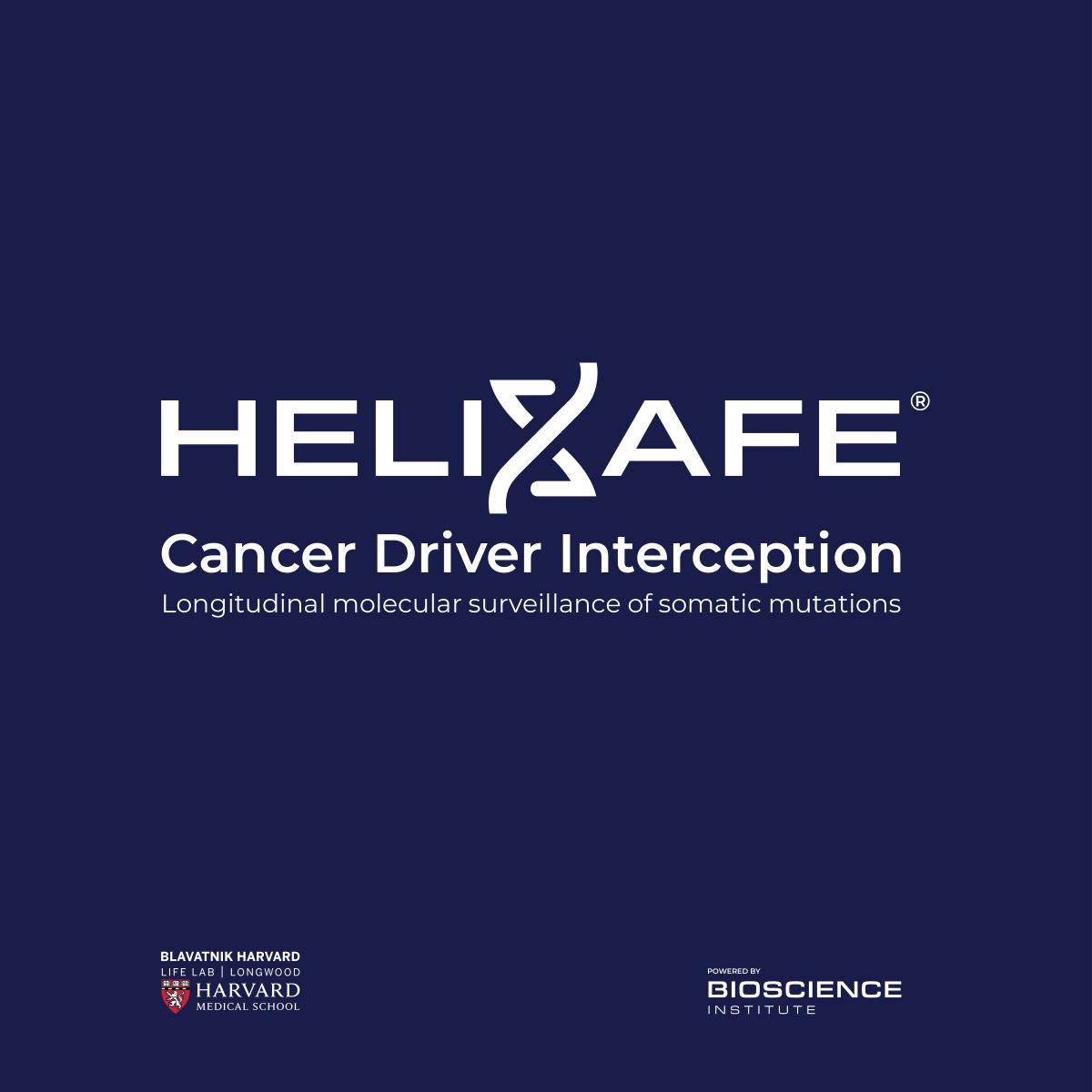 Cover of the HELIXAFE brochure: Cancer Driver Interception, longitudinal molecular surveillance of somatic mutations